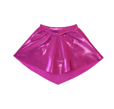 Saia rosa choque brilhante com formato evasê