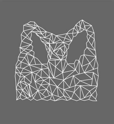 Soutien branco em design geométrico sobre fundo cinza