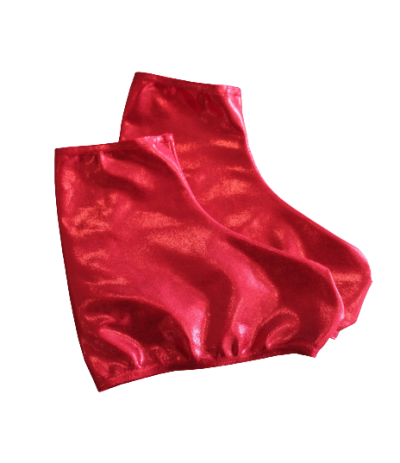 Par de leggings vermelhas brilhantes com acabamento elástico