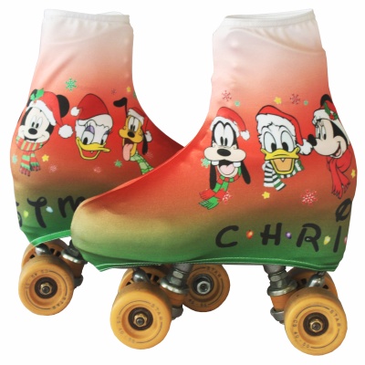Patins clássicos com capas elásticas decorativas de Natal com personagens da Disney