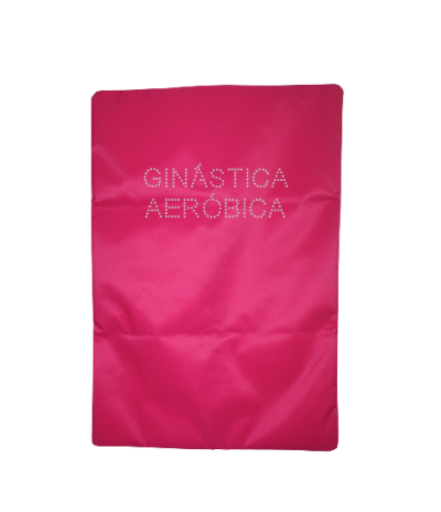 Capa rosa com texto GINÁSTICA AERÓBICA em branco pontilhado