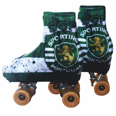 Capas de tecido para patins com logotipo do Sporting Portugal e leão dourado
