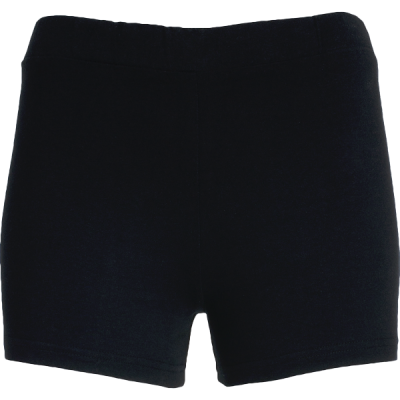 Calções pretos lisos de tecido com corte simples