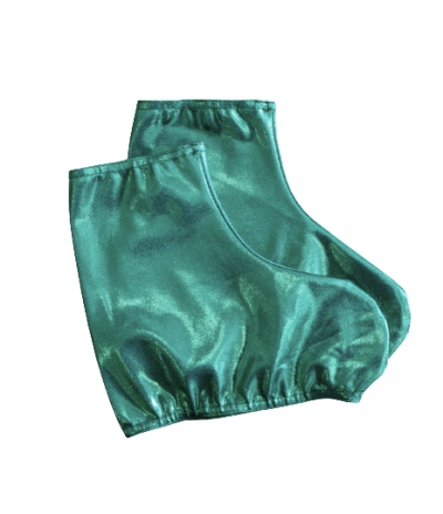 Proteção verde metálico para sapatos com elásticos