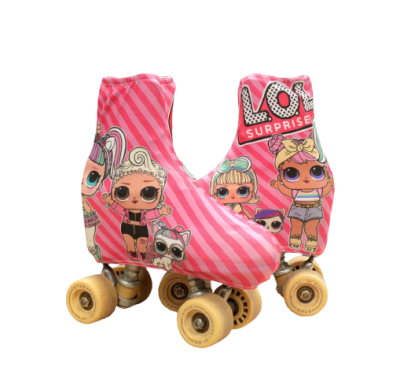 Tampa protetora rosa para patins com desenhos de LOL SURPRISE
