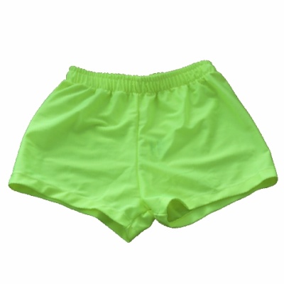 Calções verdes fluorescentes com cintura elástica