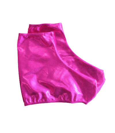 Par de meias rosa brilhantes com acabamento elástico