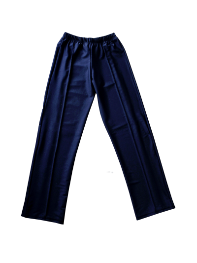 Calças compridas azul escuro com cós elástico