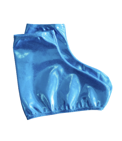Protetores azuis metálicos para sapatos
