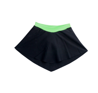 Saia desportiva preta com cós verde neón
