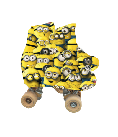 Ténis para patins decorados com personagens Minions amarelos