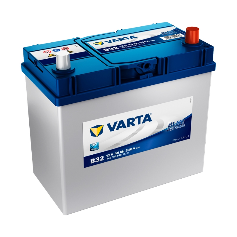 Bateria automóvel VARTA B32 Classic 12V 45Ah 330A cinza com tampa azul