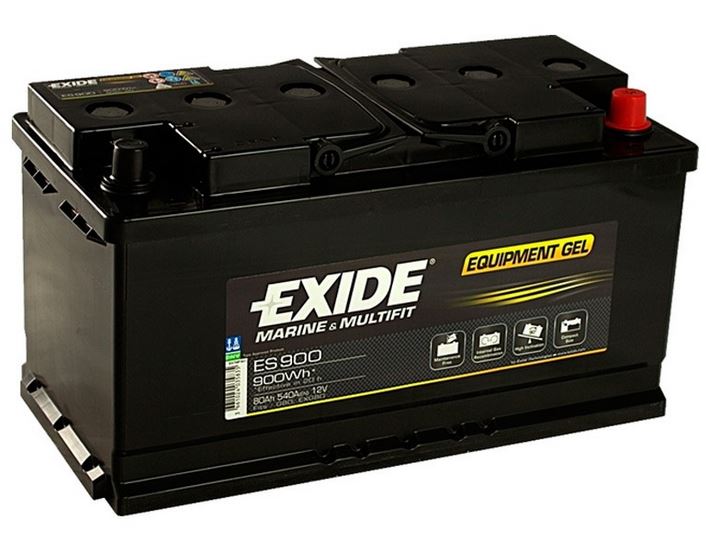 Bateria preta Exide Marine & Multifit Equipment Gel com terminal vermelho