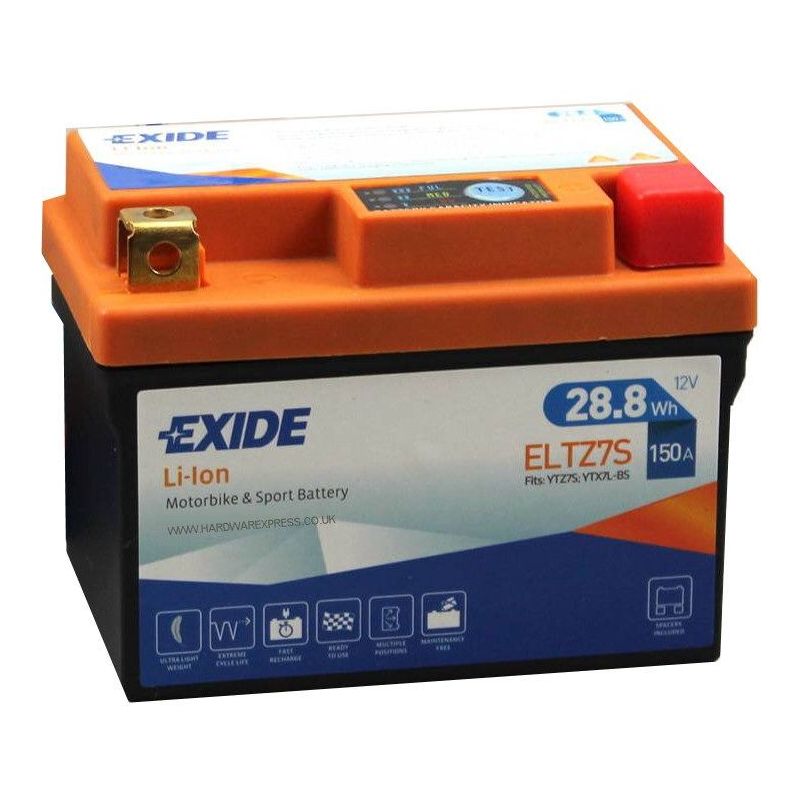 Bateria para mota Exide Li-Ion modelo ELTZ7S 12V 28.8 Wh 150 A