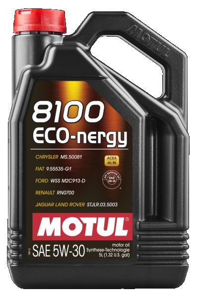 Recipiente de óleo de motor Motul 8100 ECO-nergy preto com tampa vermelha