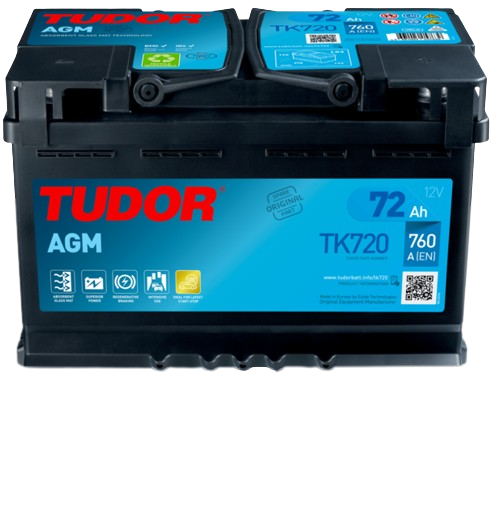 Bateria automóvel Tudor AGM 72 Ah 760 A