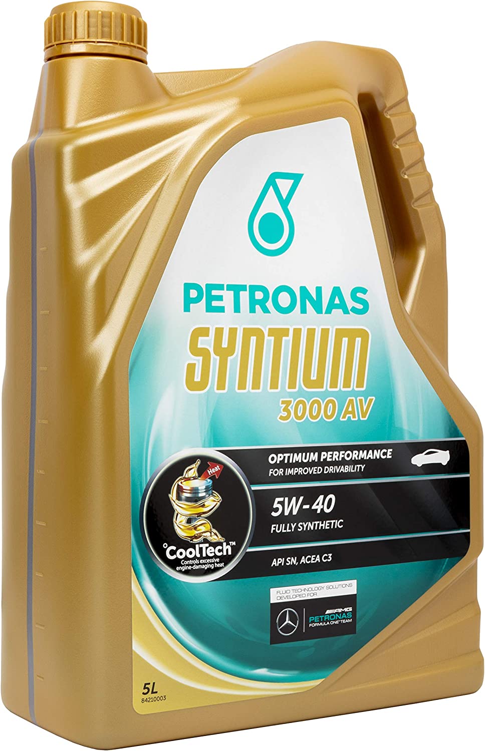 Recipiente de óleo sintético para motor PETRONAS SYNTIUM 3000 AV 5 litros