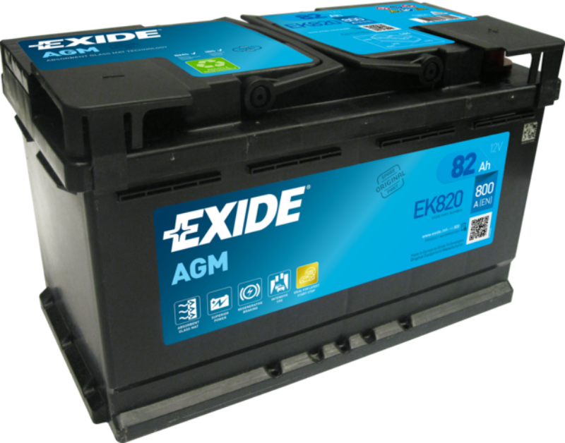 Bateria automóvel Exide AGM EK820 82Ah 800 A EN com etiqueta azul