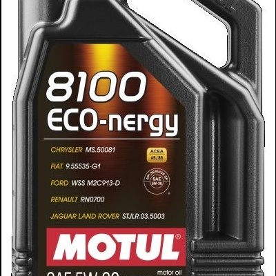 Recipiente de óleo de motor Motul 8100 ECO-nergy preto com tampa vermelha