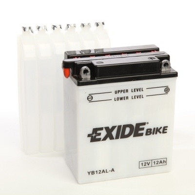 bateria para moto branca EXIDE BIKE com recipientes de líquido