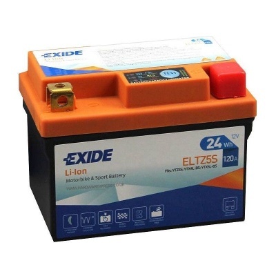 Bateria Exide Li-Ion preta e laranja para mota, 12V, 24Wh, 120A