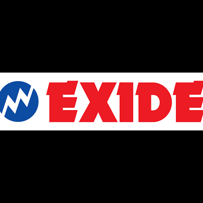 Logotipo da marca EXIDE em azul e vermelho