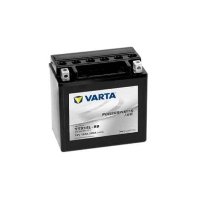 Bateria VARTA PowerSports AGM YTX14L-BS preta e prata com terminais metálicos
