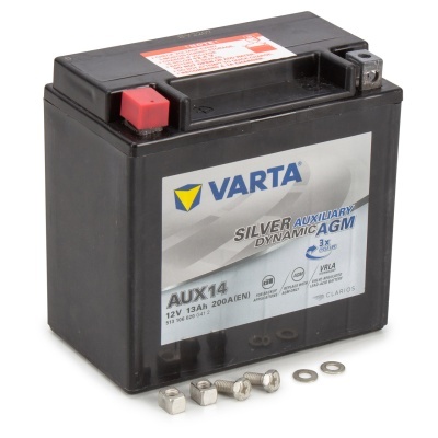 Bateria VARTA Silver Dynamic AGM AUX14 preta com porcas e anéis