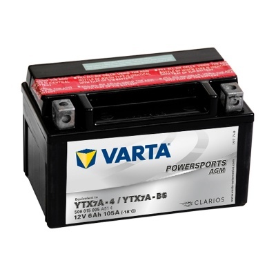 Bateria VARTA Powersports AGM preta com etiqueta cinza e azul