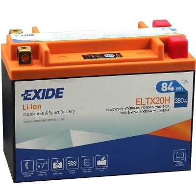 Bateria para motocicleta EXIDE Li-Ion ELTX20H 12V 84Wh 380A