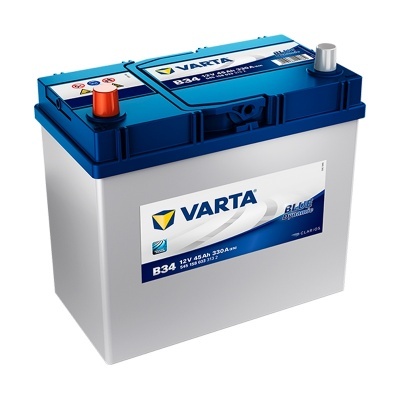 Bateria automóvel VARTA azul e cinza, modelo B34 Blue Dynamic