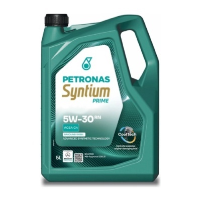 Recipiente verde de óleo motor Petronas Syntium Prime 5W-30 5 litros