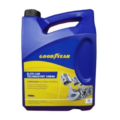 Recipiente azul de 5L de lubrificante sintético para carro Goodyear Elite Car Technosynt 10W40