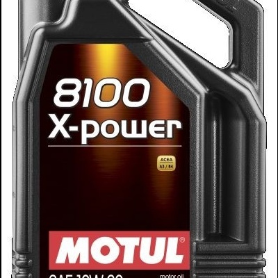 Recipiente de óleo de motor MOTUL 8100 X-power preto com tampa vermelha