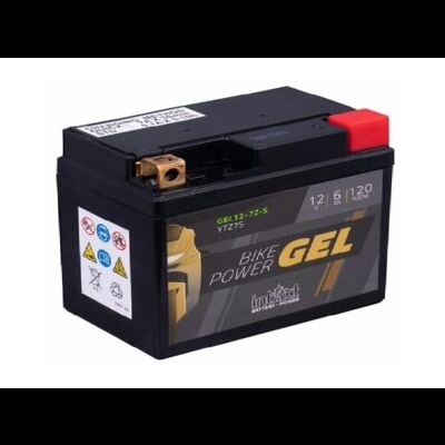 Bateria moto Gel Power 12V preto com terminal vermelho