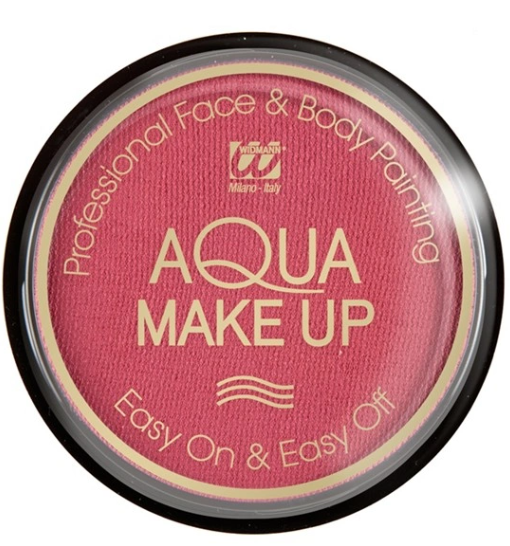 Boião Aqua Make UP várias cores Maquilhagem em creme vermelha redonda com tampa transparente e texto em bege