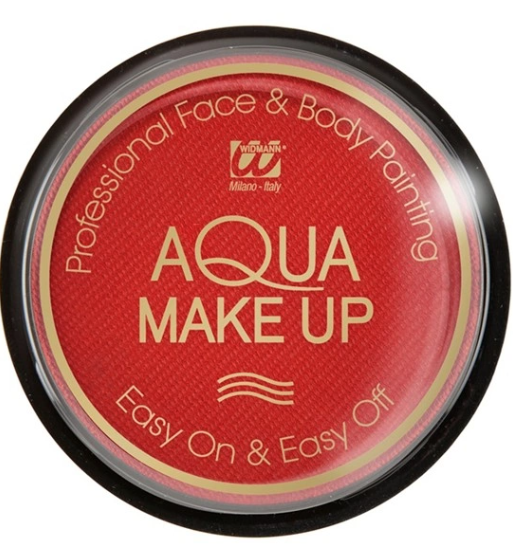 Boião Aqua Make UP várias cores Pote redondo de maquilhagem profissional vermelha Aqua Make Up da Widmann com tampa transparente