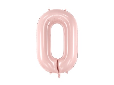 Balão rosa metálico em formato do número 0