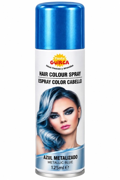 Frasco de spray de cor para cabelo azul metálico