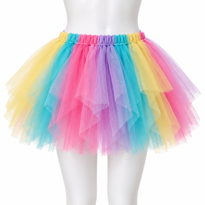 Saia tutu colorida para criança em tule