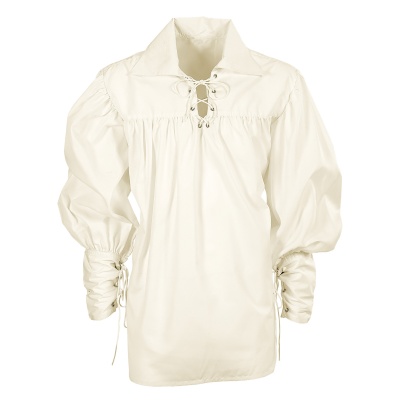 Camisa branca com laços no decote e nos punhos