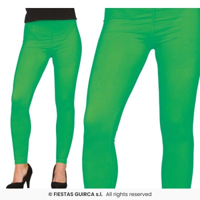 Leggings verdes femininas em tecido elástico com cintura alta