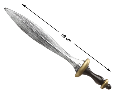 Espada decorativa de 69 cm com punho castanho e dourado