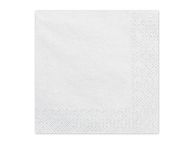 Guardanapo de papel branco com padrão em relevo nas bordas