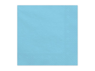 Guardanapo de papel azul claro com padrão em relevo no contorno