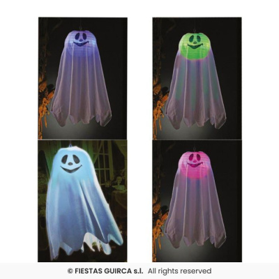 Fantasma decorativo iluminado em várias cores para Halloween
