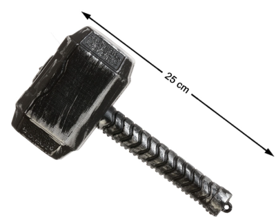 Martelo preto metal com cabo padrão zigzag de 25 cm