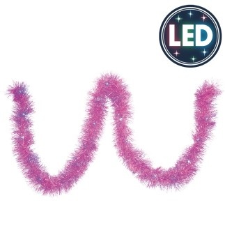 Guirlanda LED felpuda rosa