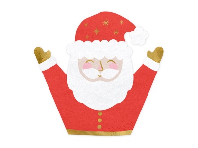Guardanapo de papel decorativo com design de Pai Natal sorridente