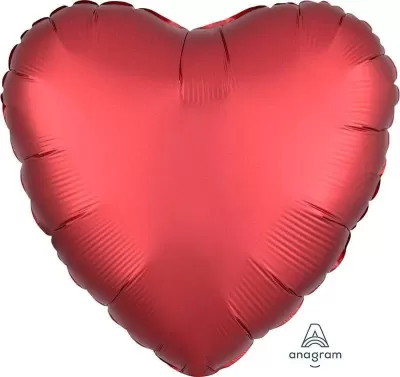 Balão metálico vermelho em forma de coração